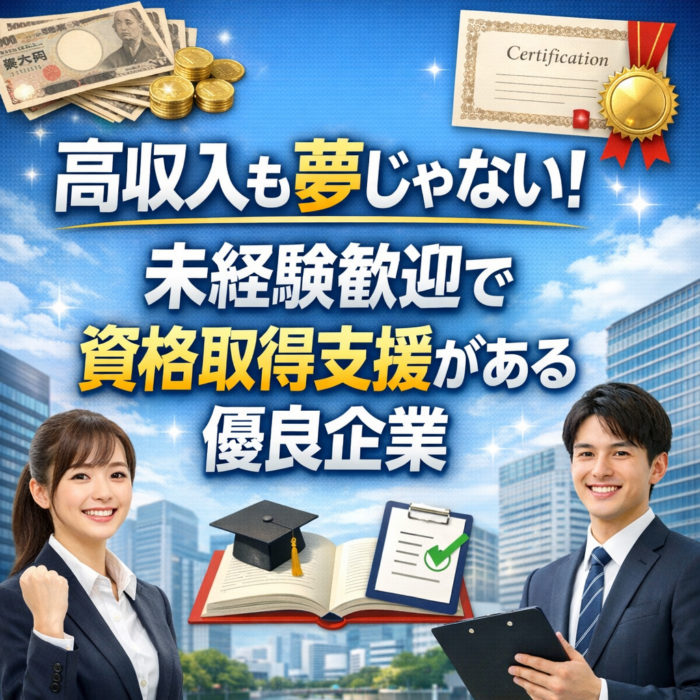 高収入も夢じゃない！未経験歓迎で資格取得支援がある優良企業